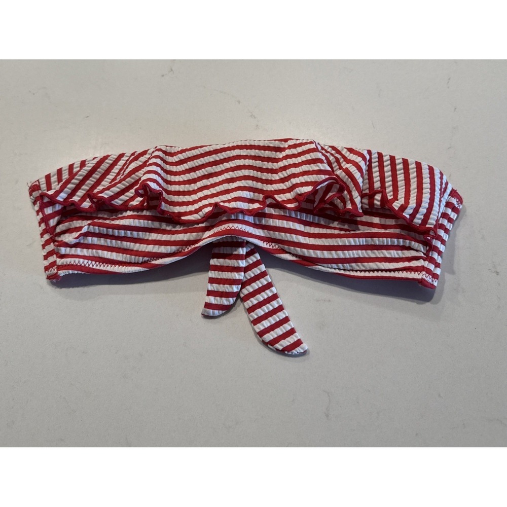 United Colors Of Benetton Striped Red‎ White 32 Bikini Top Underwire Retro READ